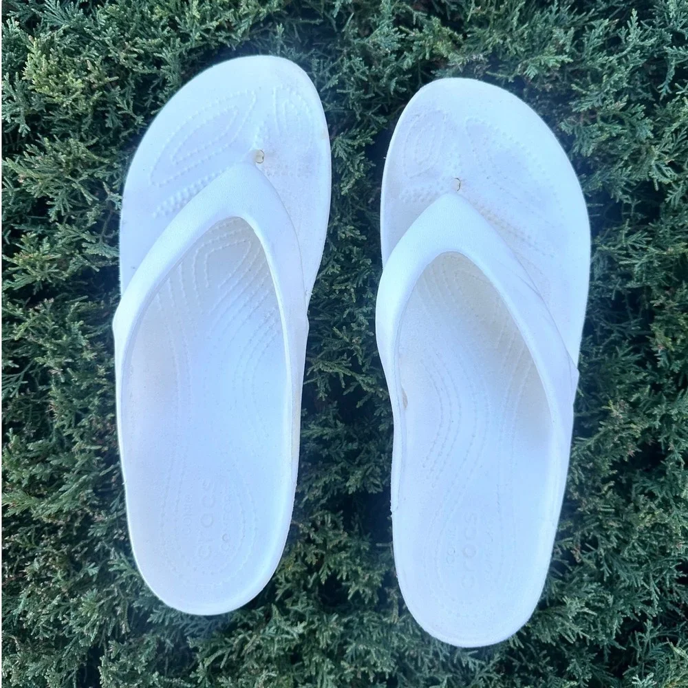 Crocs Women's Kadee II Flip Flop Sandals Size‎ 9 White - Picture 4 of 12